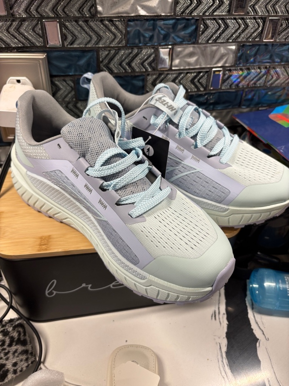 Hi-Tec Women's Light Blue and Lavender Athletic Sneakers